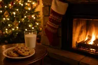 Plate with a mince pie and a carrot left out on Christmas Eve