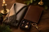 Mid budget Christmas gifts wrapped in kraft paper with greenery
